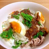 彩り鮮やか◎菜の花と卵の胡麻だれそうめん